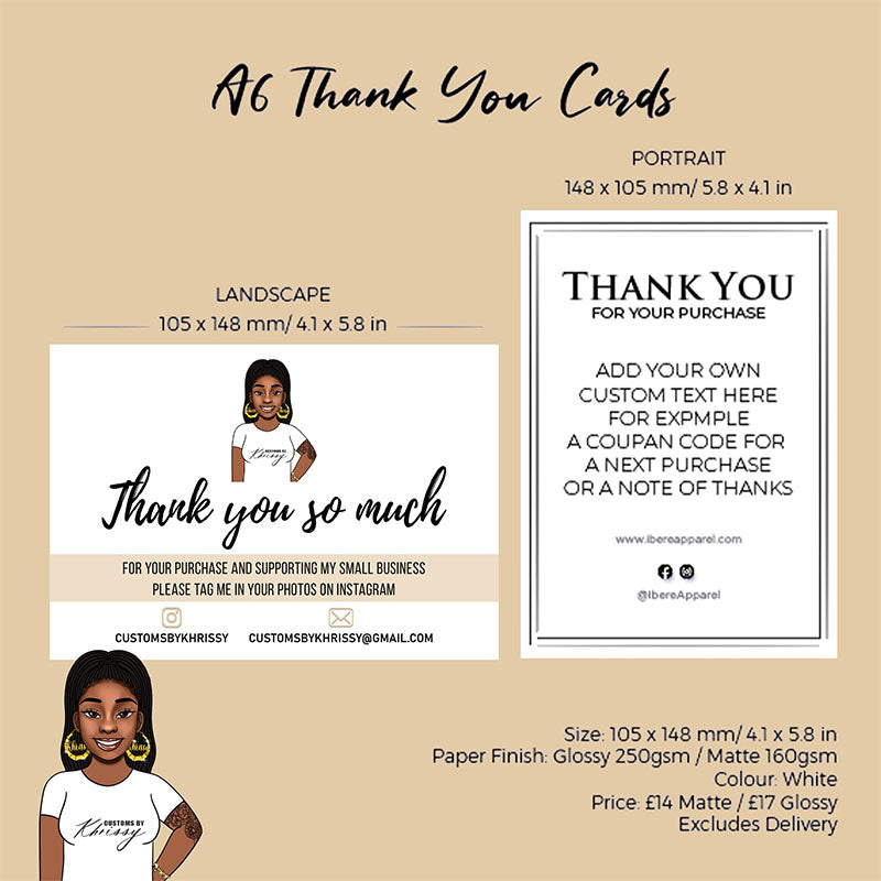 A6 THANK YOU CARDS A6 THANK YOU CARDS