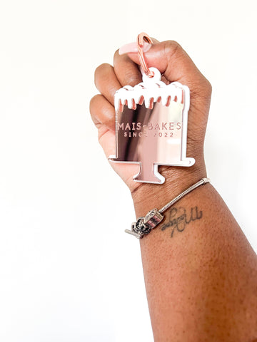 3D Acrylic Mirror Cake Drip Keychain