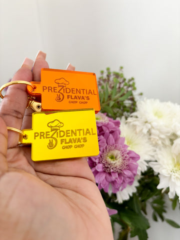 LOGO ENGRAVED DOUBLE SIDED MIRROR | QR KEYRING