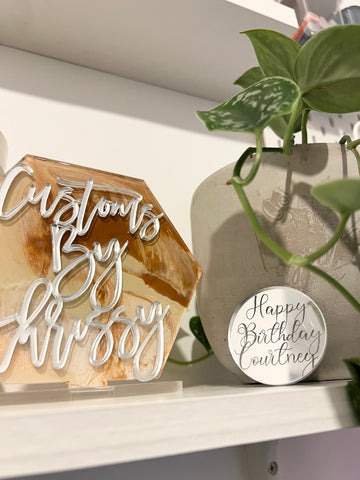 Custom Acrylic Engraved Cupcake Topper