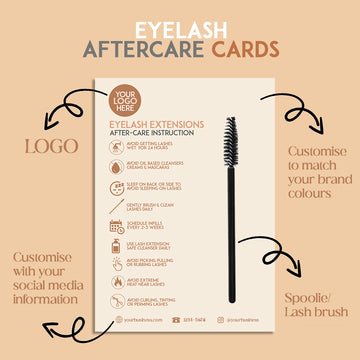 Eyelash Extension Aftercare Card (with a mascara wand)