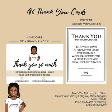 A6 THANK YOU CARDS